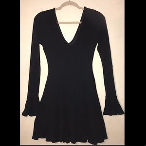 Black short long sleeve dress.